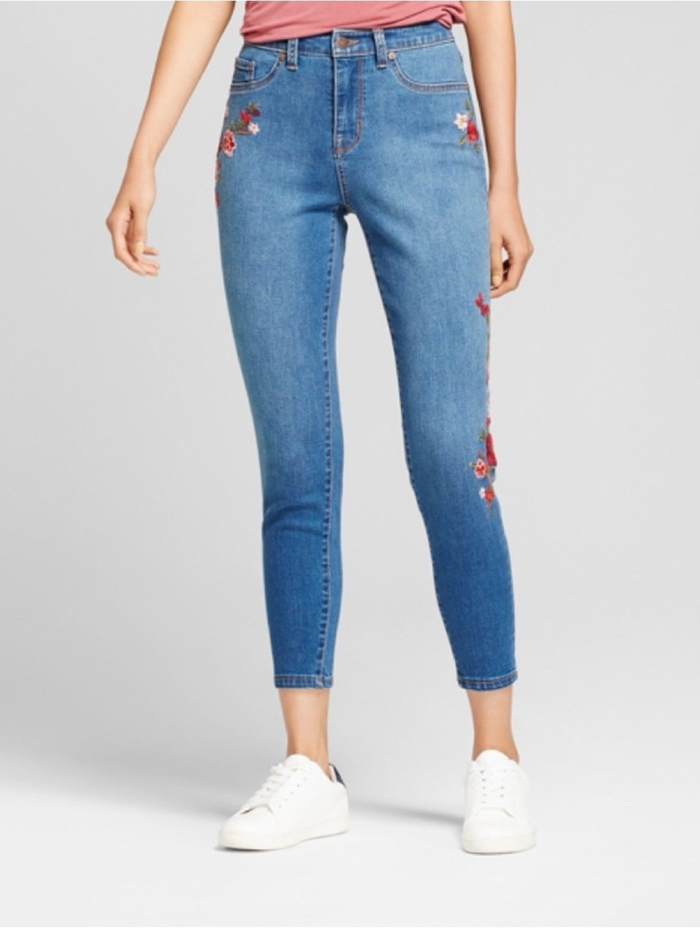 High-Rise Embroidered Cropped Skinny Jeans with Stretch 4/27